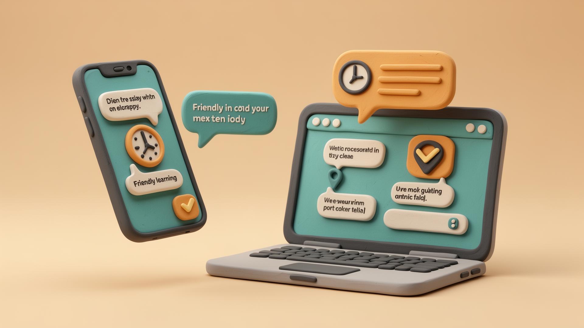 Mockup minimalista de um celular exibindo uma mensagem curta e clara